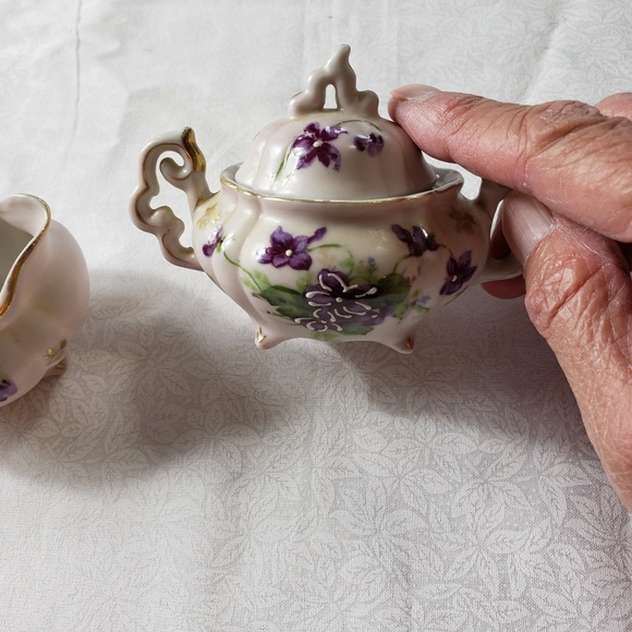 Vintage Lefton China Handpainted Creamer Set - Picture 2 of 6